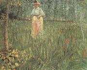 Vincent Van Gogh A Woman Walking in a Garden (nn04) USA oil painting reproduction